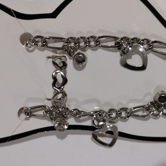 Silver-Tone Heart Anklet with Matching Toe Ring – Boho Festival Jewelry Set - Picture 6 of 9